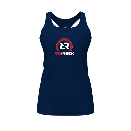 [CUS-DFW-RCBK-PER-NVY-FYS-LOGO1] Racerback Tank Top (Female Youth S, Navy, Logo 1)