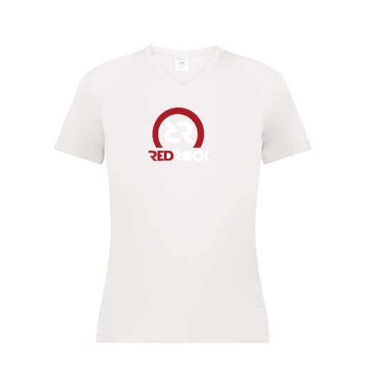 [2792.005.XS-LOGO1] Ladies Smooth Sport V-Neck T-Shirt (Female Adult XS, White, Logo 1)