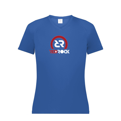 [2792.060.XS-LOGO1] Ladies Smooth Sport V-Neck T-Shirt (Female Adult XS, Royal, Logo 1)