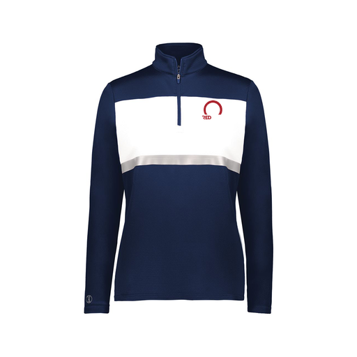 [222791.301.XS-LOGO1] Ladies Bold 1/4 Zip Pullover (Female Adult XS, Navy, Logo 1)