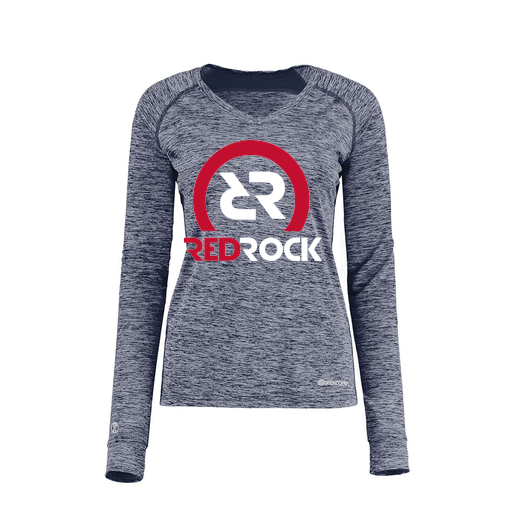 [222770.U22.XS-LOGO1] Ladies Electric Long Sleeve Shirt (Female Adult XS, Navy, Logo 1)
