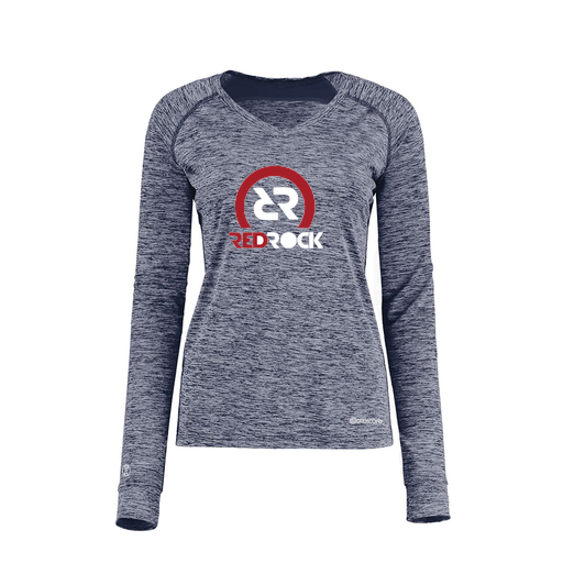 [222770.U22.XS-LOGO1] Ladies Electric Long Sleeve Shirt (Female Adult XS, Navy, Logo 1)