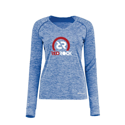 [222770.U55.XS-LOGO1] Ladies Electric Long Sleeve Shirt (Female Adult XS, Royal, Logo 1)