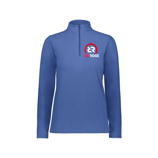 [6864.060.XS-LOGO1] Ladies MicroFleece 1/4 Zip Pullover (Female Adult XS, Royal, Logo 1)