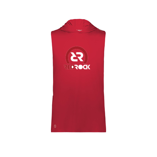 [222590.083.XS-LOGO1] Men's CoolDry Sleeveless Hoodie (Adult XS, Red, Logo 1)