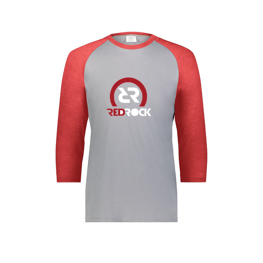 [6879.27V.S-LOGO1] Men's Vintage 3/4 Sleeve T-Shirt (Adult S, Red, Logo 1)