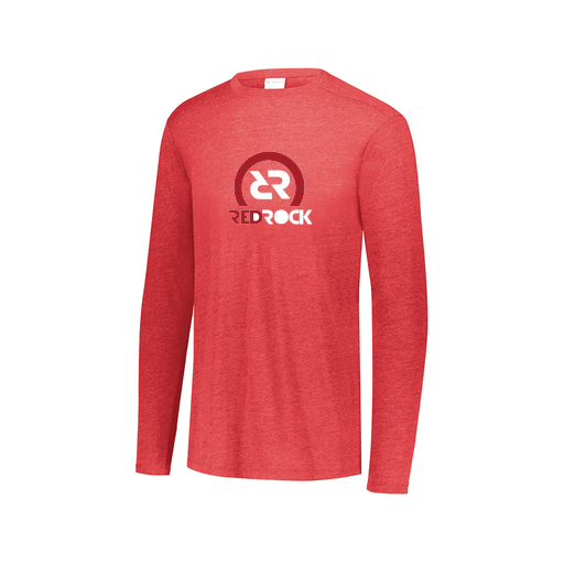 [FTLCUBRD-AXS-LOGO1] Decker Men's Tri-Blend T-Shirt - Long Sleeve (Adult XS, Red, Logo 1)