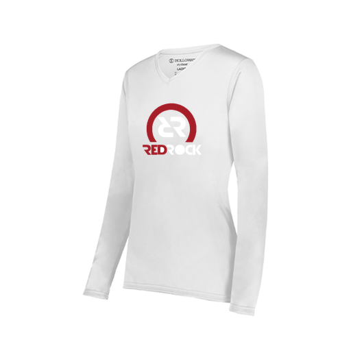 [222824.005.S-LOGO1] Ladies LS Smooth Sport Shirt (Female Adult S, White, Logo 1)