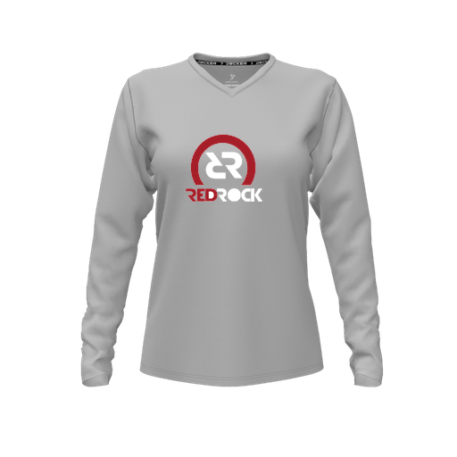 [FTLVCFGY-FYXS-LOGO1] Comfort T-Shirt (Female Youth XS, Gray, V Neck, Logo 1, Long Sleeve)