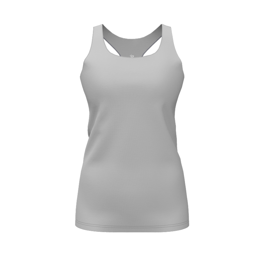 [FT0TRBGY-FYS-LOGO1] Decker Racerback Tank Top (Gray, Female Youth S, Logo 1)