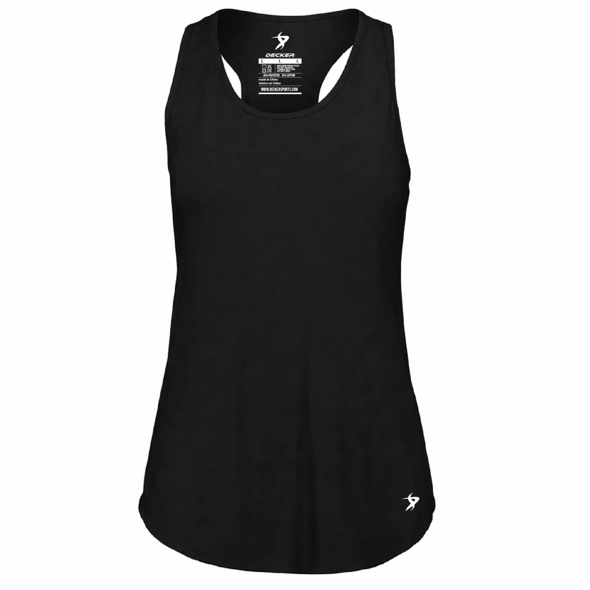 [FT0TUBBK-FAXS-LOGO1] Decker Women's Tri-Blend Tank Top (Black, Female Adult XS, Logo 1)