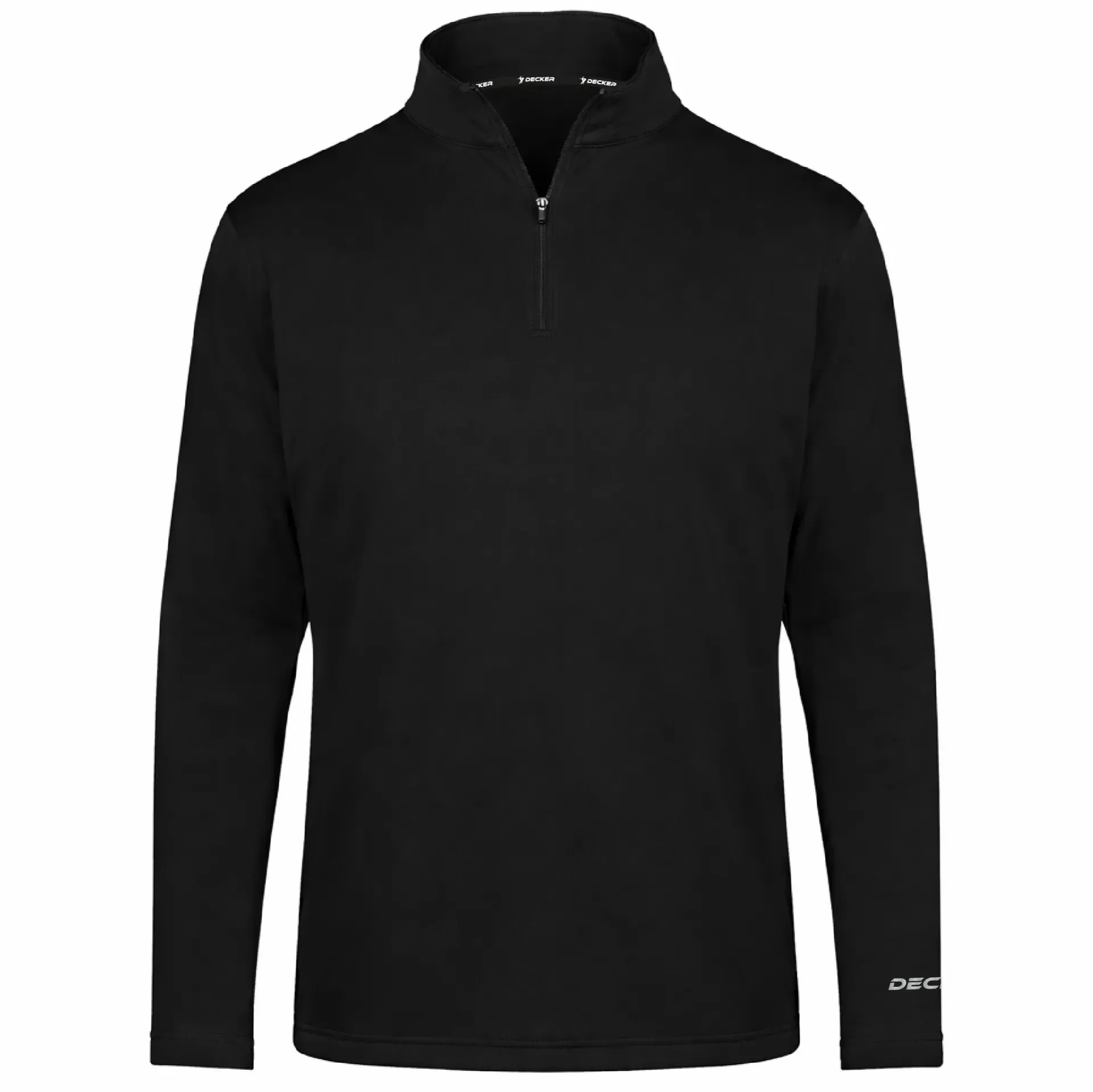 [FOLQFFBK-YS-LOGO1] Decker Youth FlexFleece 1/4 Zip (Black, Youth S, Logo 1)