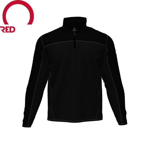 [CUS-DFW-QTRZ-PER-LSL-BLK-AL-LOGO1] Quarter Zip Pullover (Adult L, Black, Logo 1)