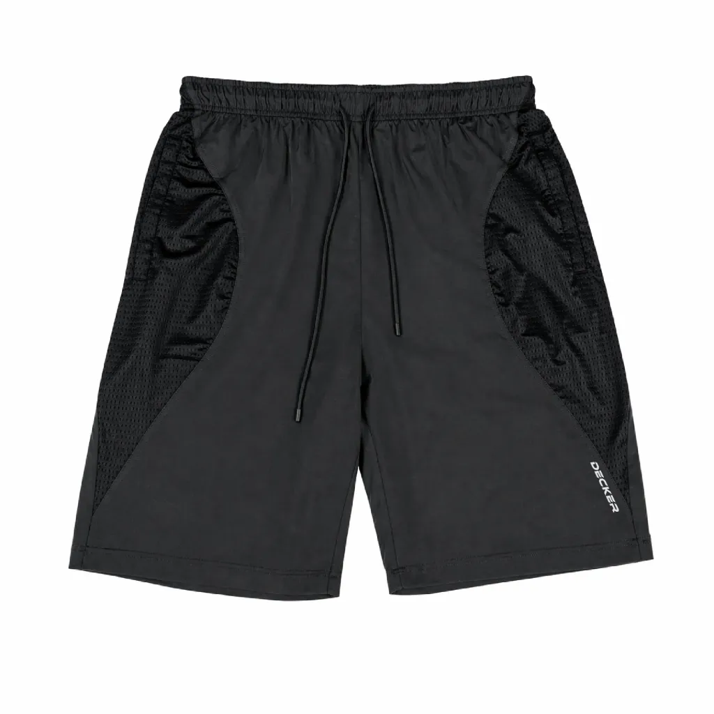 [CUS-DFW-SHOR-PER-CRV-BLK-YXXS-LOGO1] Decker Shorts (Curve Shorts) (Black, Youth XXS, Logo 1)