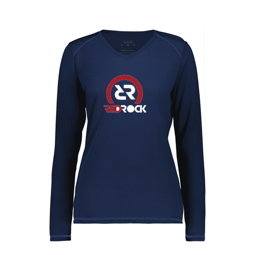 [6847.065.XS-LOGO1] Women's SoftTouch Long Sleeve (Female Adult XS, Navy, Logo 1)