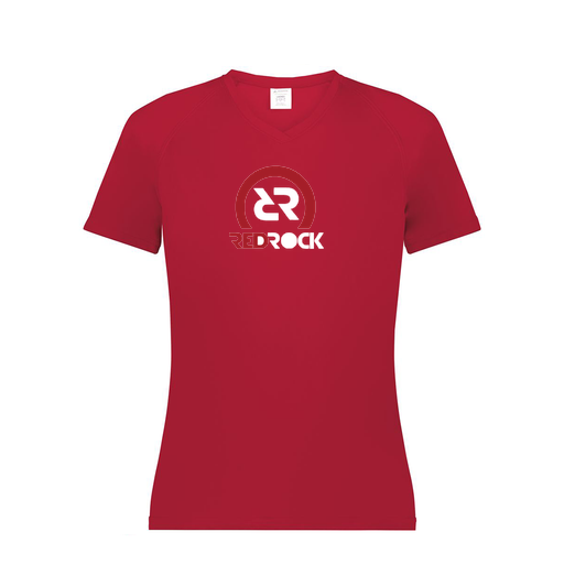[2792.083.XS-LOGO1] Ladies Smooth Sport V-Neck T-Shirt (Female Adult XS, Red, Logo 1)