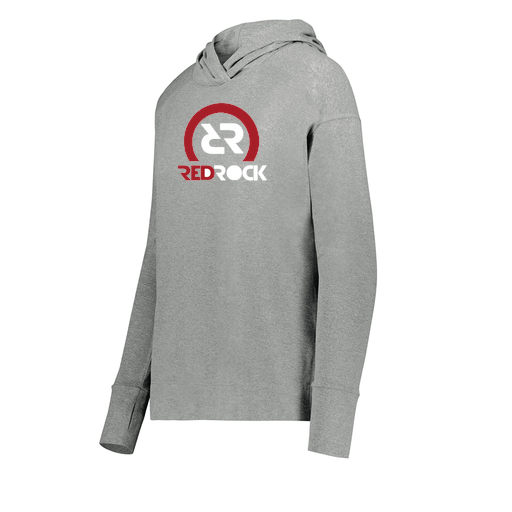 [222798-SIL-FAXS-LOGO1] Ladies Ventura Thin Knit Hoodie (Female Adult XS, Silver, Logo 1)