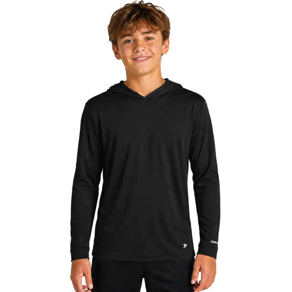 [FTLHUBBK-YS-LOGO1] Decker Youth Tri-Blend Hoodie (Black, Youth S, Logo 1)