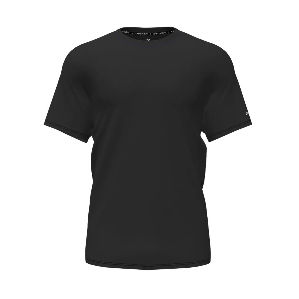 [CUS-DFW-TEES-PER-CNK-SSL-BLK-YXS-LOGO1] Decker Youth Performance T-Shirt - Short Sleeve (Black, Youth XS, Logo 1)
