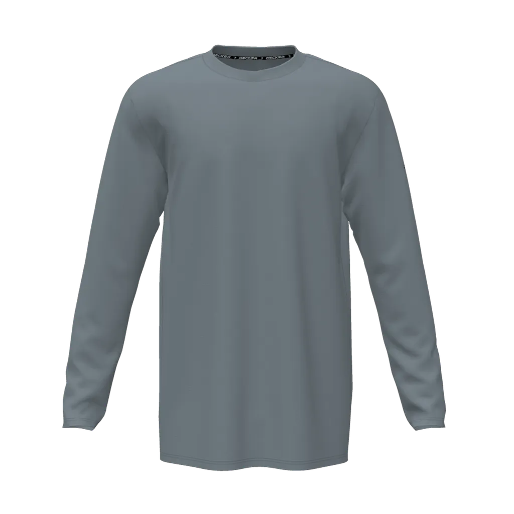 [CUS-DFW-TEES-CMF-CNK-LSL-GRY-AS-LOGO1] Decker Adult Comfort T-Shirt - Long Sleeve (Gray, Adult S, Logo 1)