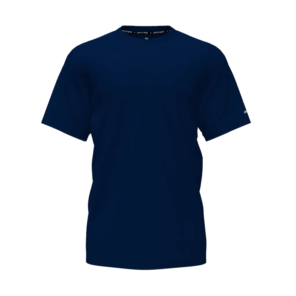 [CUS-DFW-TEES-CMF-CNK-SSL-NVY-AS-LOGO1] Decker Adult Comfort T-Shirt - Short Sleeve (Navy, Adult S, Logo 1)