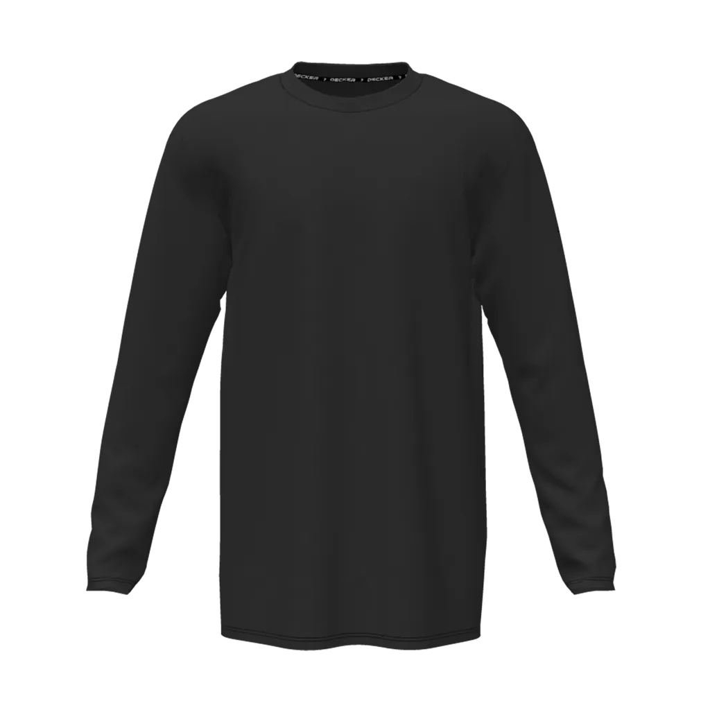 [CUS-DFW-TEES-CMF-CNK-LSL-BLK-YS-LOGO1] Decker Youth Comfort T-Shirt - Long Sleeve (Black, Youth S, Logo 1)